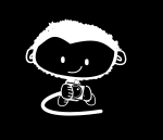 Monkey-camera-black-white-background-hi 2